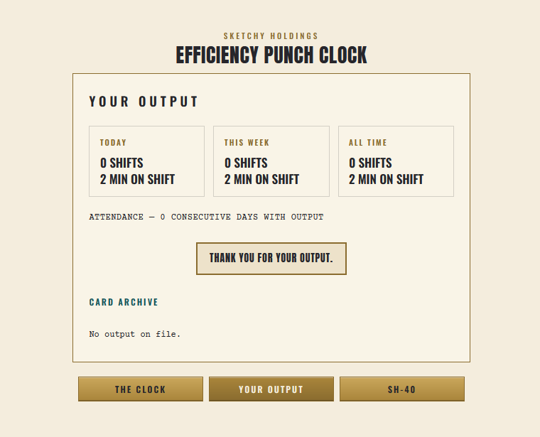 PUNCH CLOCK, DIGITAL — EFFICIENCY MODEL