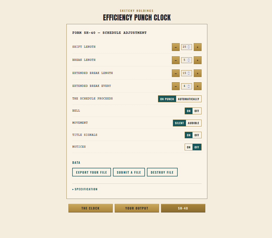 PUNCH CLOCK, DIGITAL — EFFICIENCY MODEL